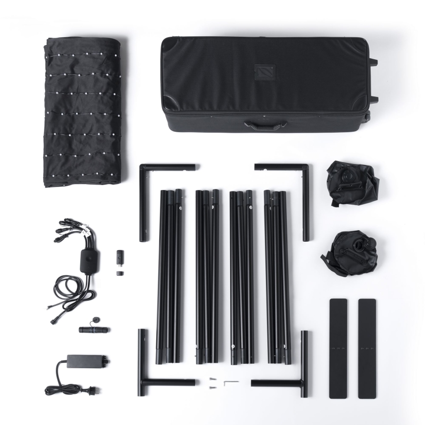 Twinkly - LED RGBW dimbare, muziekgestuurde buitenlichtwand LIGHTWALL 1120xLED 2,6x2,7 m IP44 Wi-Fi + Music Dongle