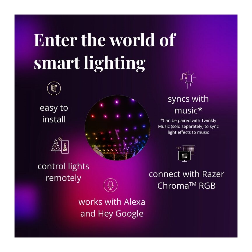Twinkly - LED RGB Dimbaar buitenshuis Decoratieve lichtsnoer FESTOON 20xLED 14m IP44 Wi-Fi