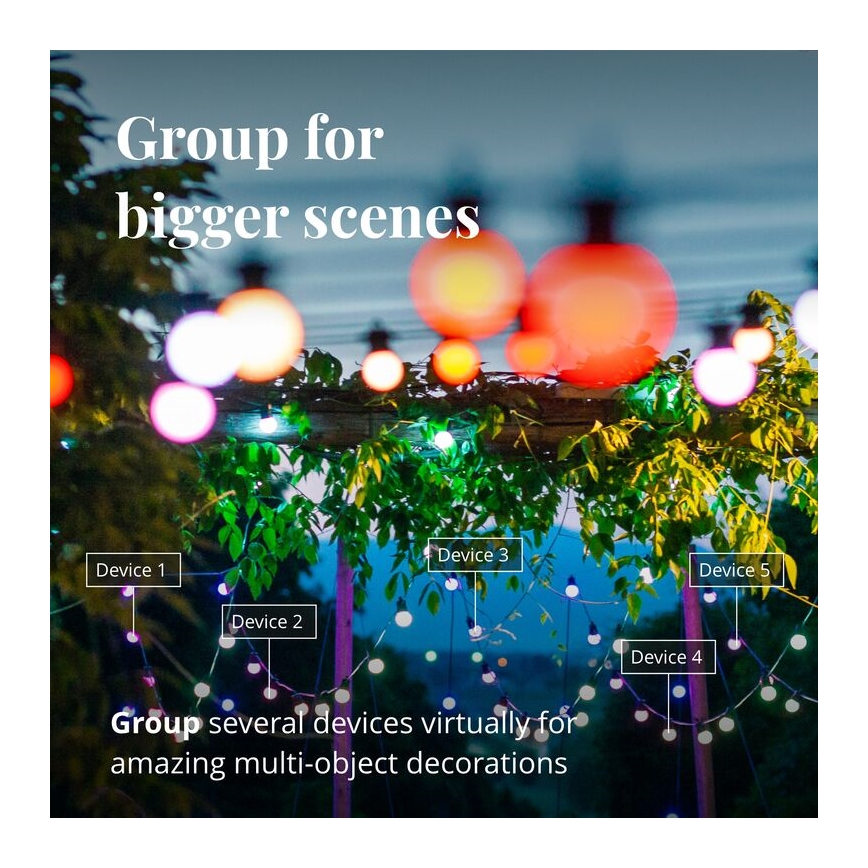 Twinkly - LED RGB Dimbaar buitenshuis Decoratieve lichtsnoer FESTOON 20xLED 14m IP44 Wi-Fi