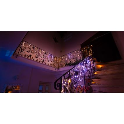 Twinkly - LED Dimbaar buitenshuis Kerst gordijn ICICLE 190xLED 11,5m IP44 Wi-Fi