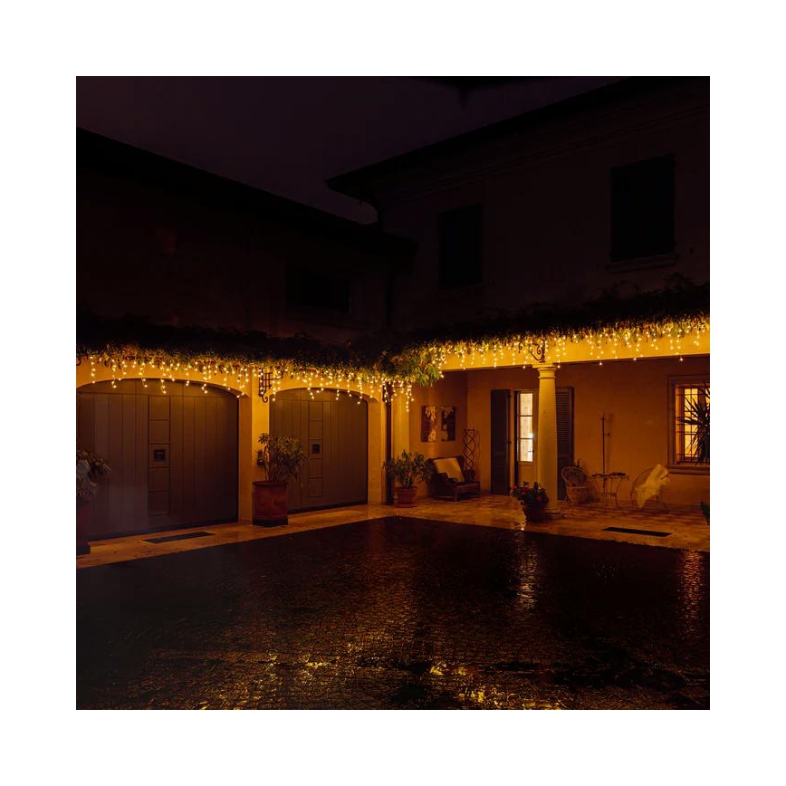Twinkly - LED Dimbaar buitenshuis Kerst gordijn ICICLE 190xLED 11,5m IP44 Wi-Fi