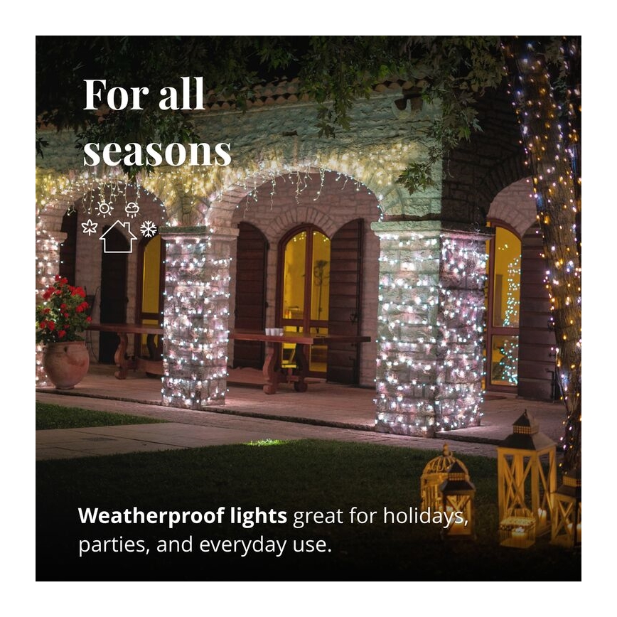 Twinkly - LED Dimbaar buitenshuis Kerst gordijn ICICLE 190xLED 11,5m IP44 Wi-Fi