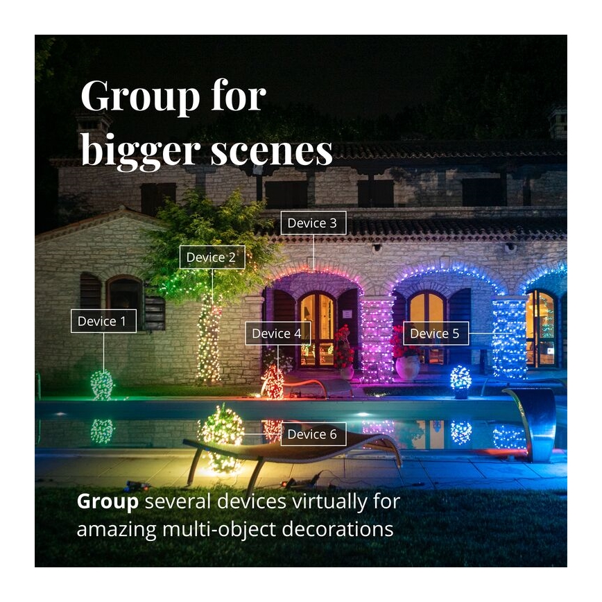 Twinkly - LED RGBW Dimbaar buitenshuis Kerst gordijn ICICLE 190xLED 11,5m IP44 Wi-Fi