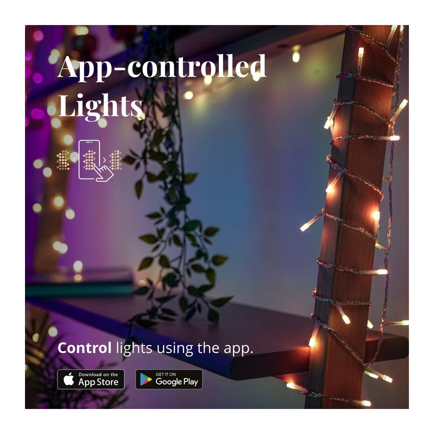 Twinkly - LED RGBW Dimbaar buitenshuis Kerst gordijn ICICLE 190xLED 11,5m IP44 Wi-Fi