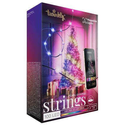Twinkly - LED RGB Dimbaar Kerst lichtsnoer CANDIES 100xLED 8 m USB Wi-Fi