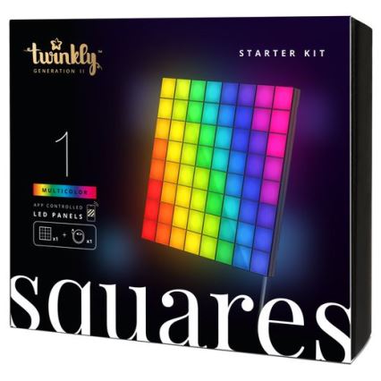 Twinkly - LED RGB Dimbaar lichtpaneel SQUARES 64xLED 16x16 cm Wi-Fi