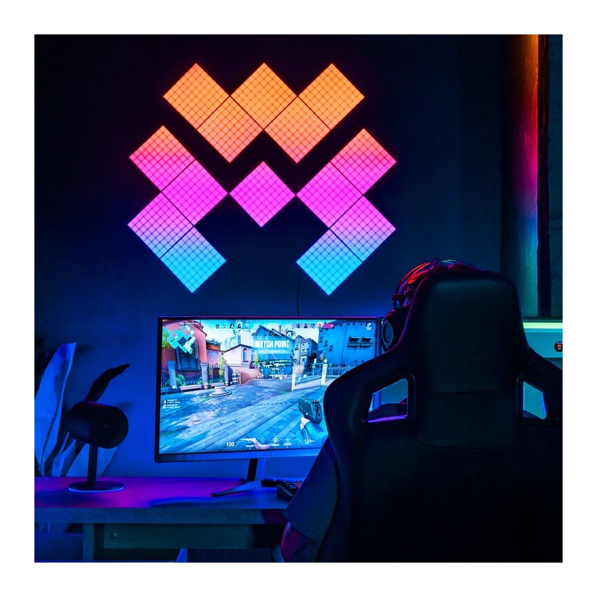 Twinkly - SET 6xLED RGB Dimbaar lichtpaneel SQUARES 64xLED 16x16 cm Wi-Fi