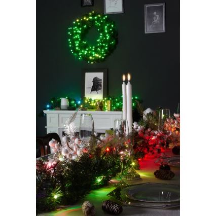 Twinkly - LED RGB Dimbaar Kerstkrans PRE-LIT WREATH 50xLED diameter 61cm Wi-Fi