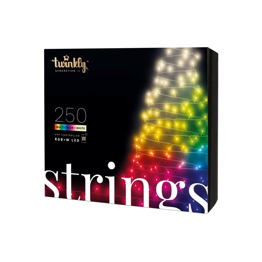 Twinkly - LED RGBW Dimbaar buitenshuis Kerst lichtsnoer STRINGS 250xLED 23,5m IP44 Wi-Fi