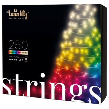 Twinkly - LED RGBW dimbaar buitenlichtsnoer STRINGS 250 LEDs 23,5 m IP44 Wi-Fi