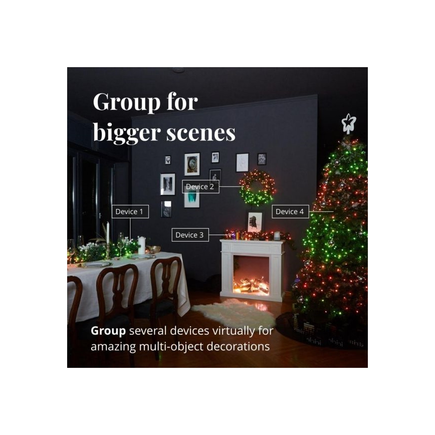 Twinkly - LED RGBW Dimbaar buitenshuis Kerst lichtsnoer STRINGS 250xLED 23,5m IP44 Wi-Fi