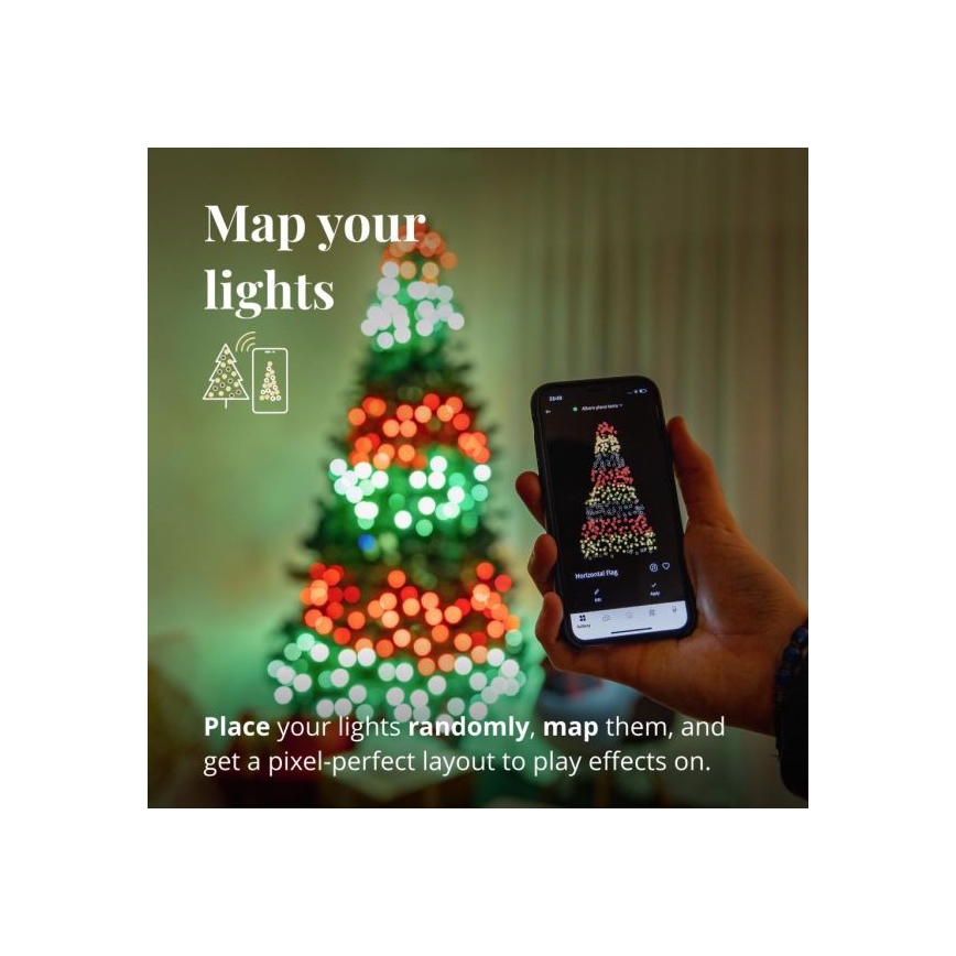 Twinkly - LED RGBW Dimbaar buitenshuis Kerst lichtsnoer STRINGS 250xLED 23,5m IP44 Wi-Fi