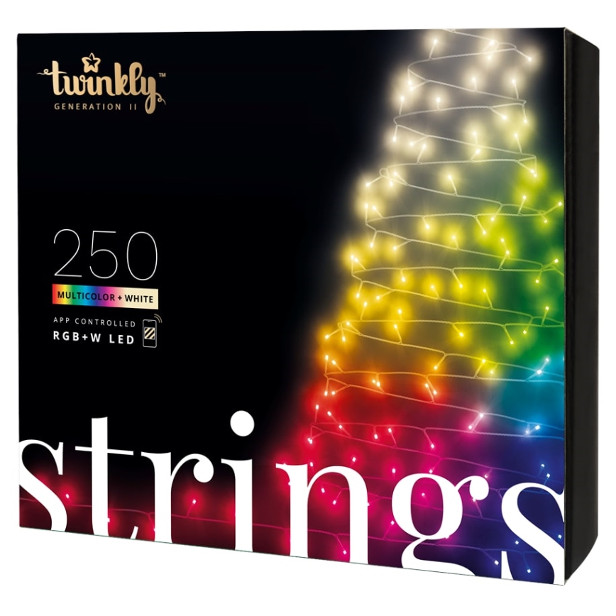 Twinkly - LED RGBW Dimbaar buitenshuis Kerst lichtsnoer STRINGS 250xLED 23,5m IP44 Wi-Fi