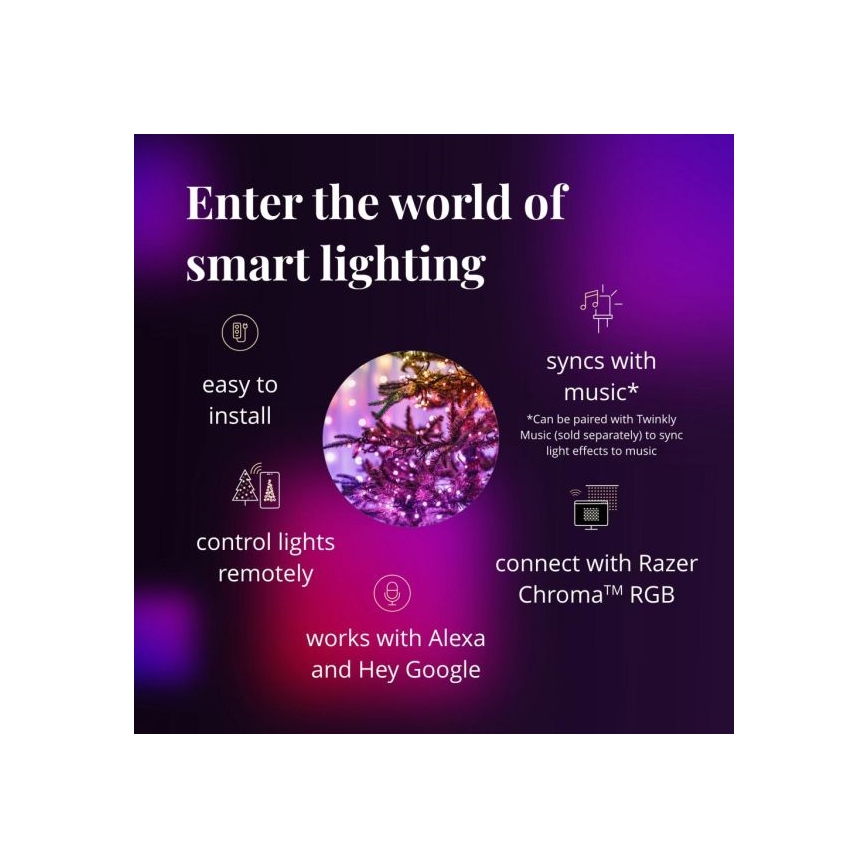 Twinkly - LED RGBW Dimbaar buitenlichtsnoer STRINGS 250xLED 23,5m IP44 Wi-Fi