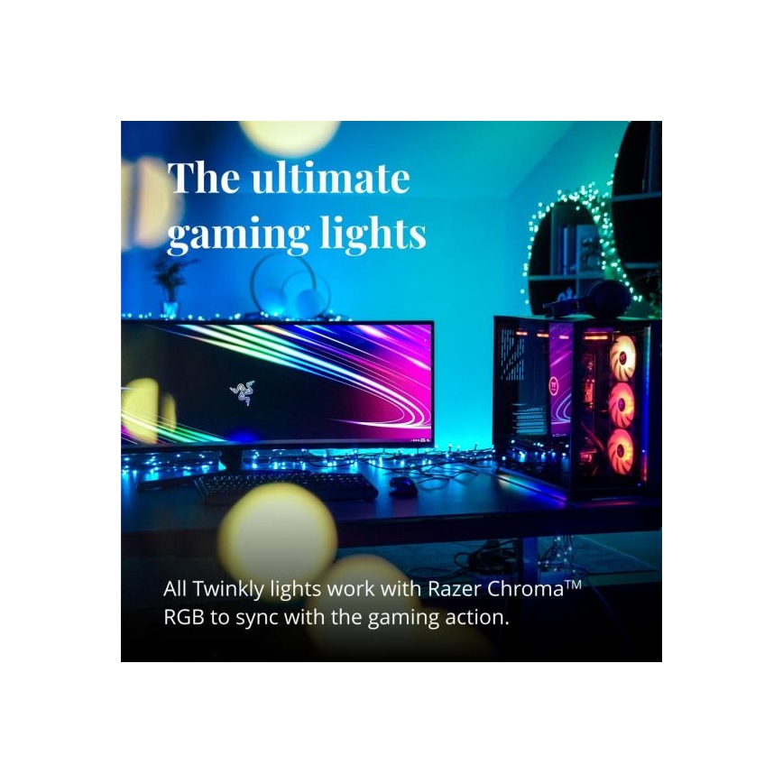 Twinkly - LED RGBW Dimbaar buitenlichtsnoer STRINGS 250xLED 23,5m IP44 Wi-Fi