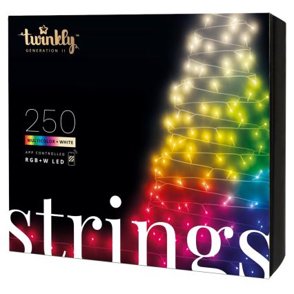 Twinkly - LED RGBW Dimbaar buitenlichtsnoer STRINGS 250xLED 23,5m IP44 Wi-Fi