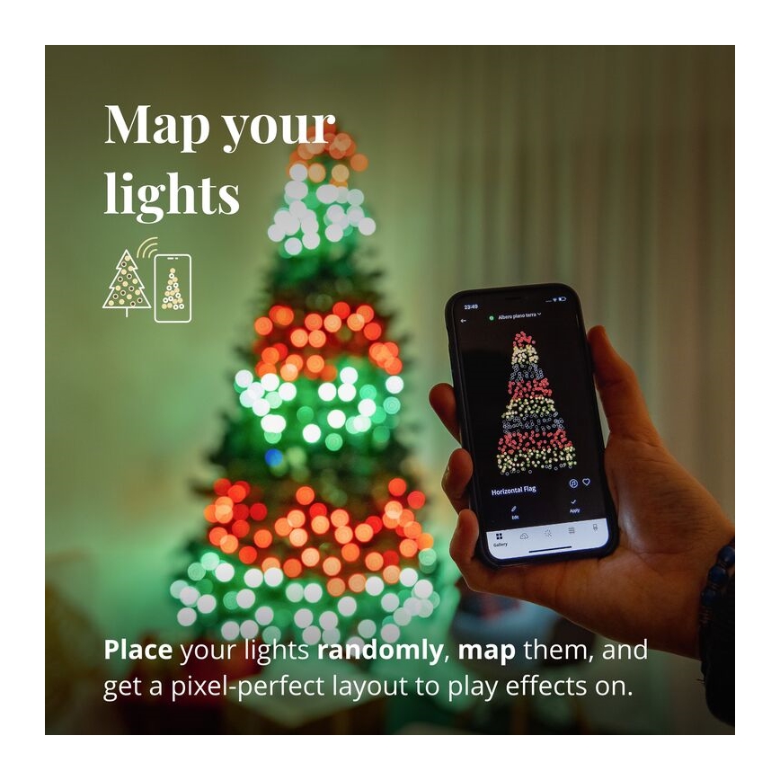 Twinkly - LED RGB dimbaar buitenlichtsnoer STRINGS 250xLED 23,5m IP44 Wi-Fi