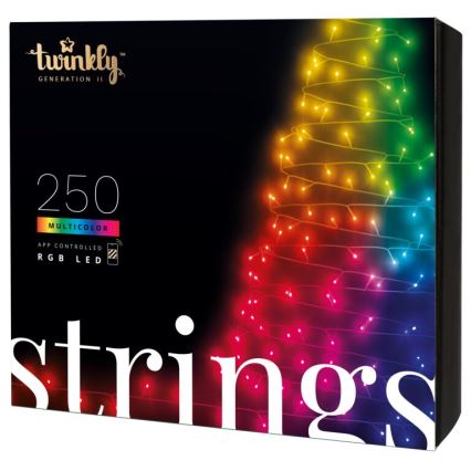 Twinkly - LED RGB dimbaar buitenlichtsnoer STRINGS 250xLED 23,5m IP44 Wi-Fi