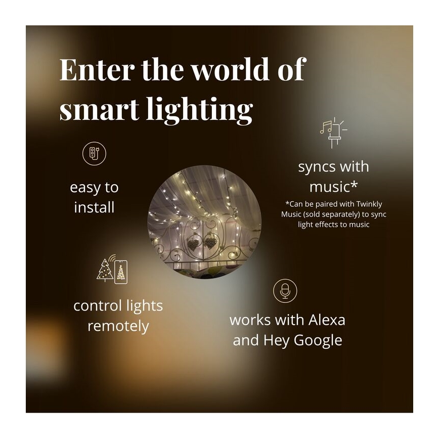 Twinkly - LED Dimbaar buitenshuis Kerst lichtsnoer STRINGS 400xLED 35,5m IP44 Wi-Fi