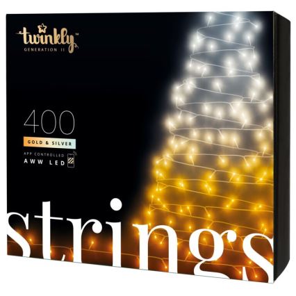 Twinkly - LED Dimbaar buitenshuis Kerst lichtsnoer STRINGS 400xLED 35,5m IP44 Wi-Fi