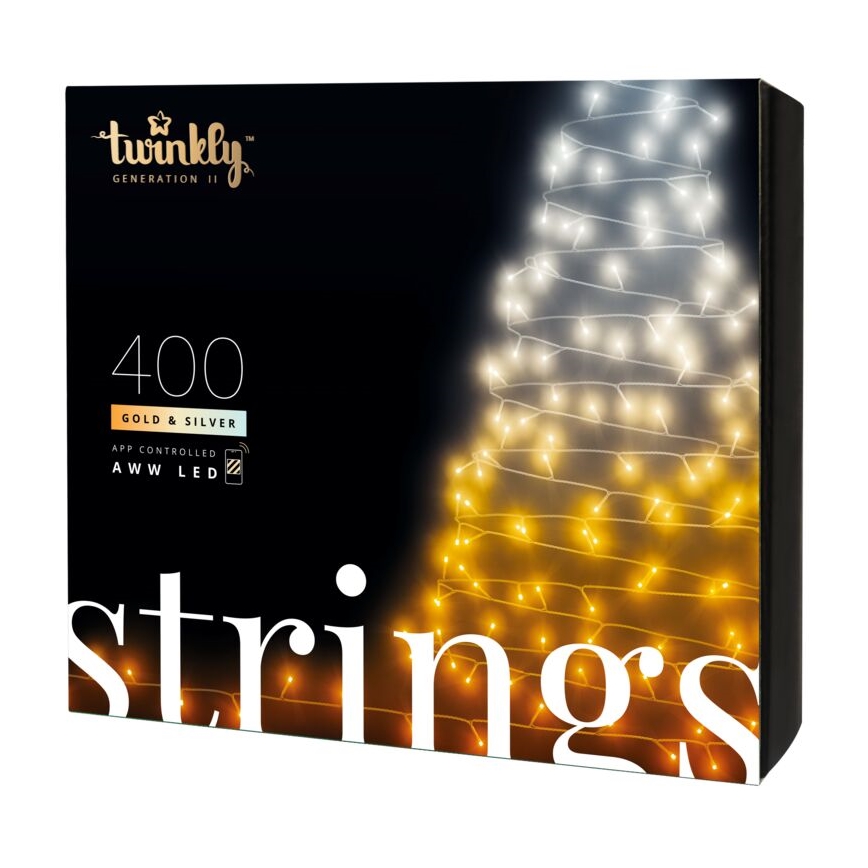Twinkly - LED Dimbaar buitenshuis Kerst lichtsnoer STRINGS 400xLED 35,5m IP44 Wi-Fi