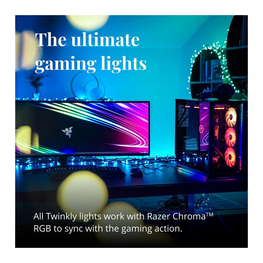 Twinkly - LED RGBW Dimbaar buitenshuis Kerst lichtsnoer STRINGS 600xLED 51,5m IP44 Wi-Fi
