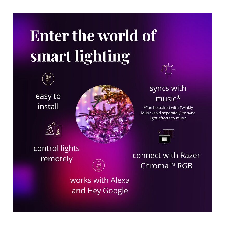 Twinkly - LED RGBW Dimbaar buitenshuis Kerst lichtsnoer STRINGS 600xLED 51,5m IP44 Wi-Fi