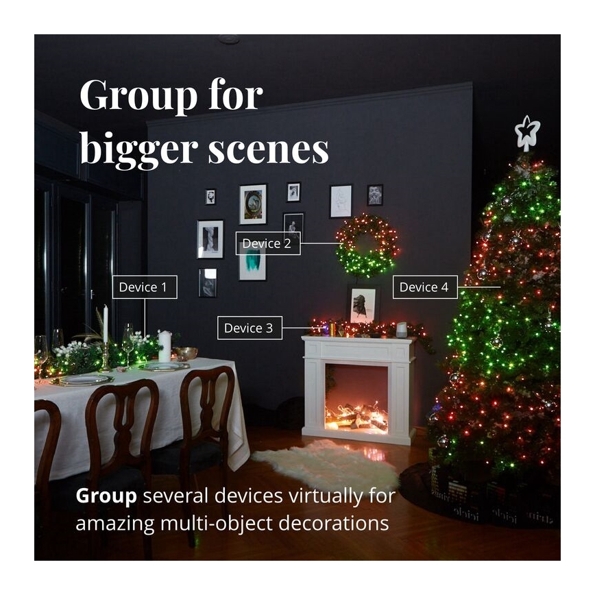 Twinkly - LED RGBW Dimbaar buitenshuis Kerst lichtsnoer STRINGS 600xLED 51,5m IP44 Wi-Fi