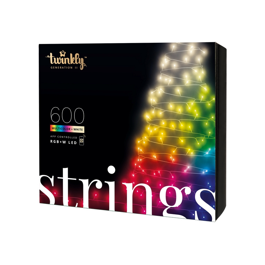 Twinkly - LED RGBW Dimbaar buitenshuis Kerst lichtsnoer STRINGS 600xLED 51,5m IP44 Wi-Fi