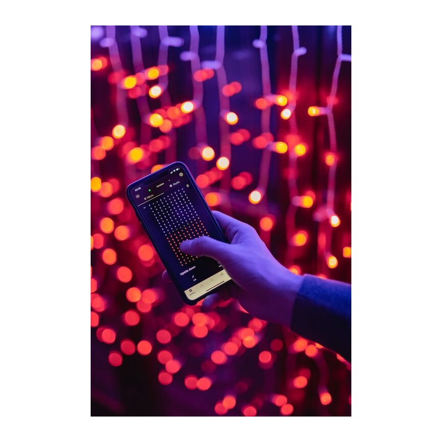 Twinkly - LED RGBW Dimbaar buitenshuis Kerst gordijn CURTAIN 210xLED 6,1m IP44 Wi-Fi
