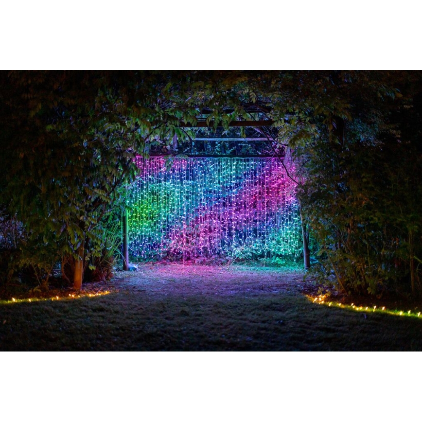 Twinkly - LED RGBW Dimbaar buitenshuis Kerst gordijn CURTAIN 210xLED 6,1m IP44 Wi-Fi
