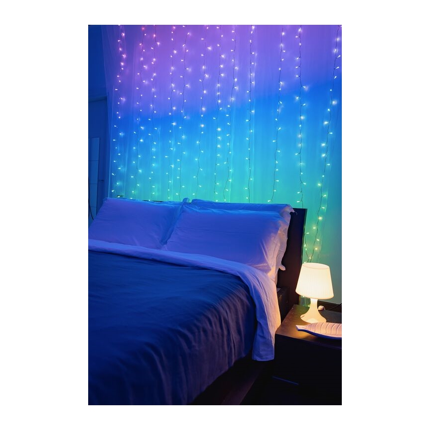Twinkly - LED RGBW Dimbaar buitenshuis Kerst gordijn CURTAIN 210xLED 6,1m IP44 Wi-Fi