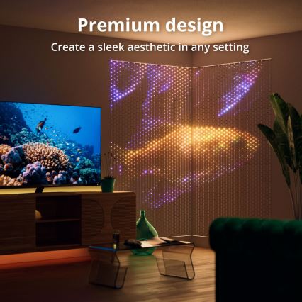 Twinkly - LED RGB Dimbaar Kerst gordijn MATRIX 480xLED 1x1 m Wi-Fi