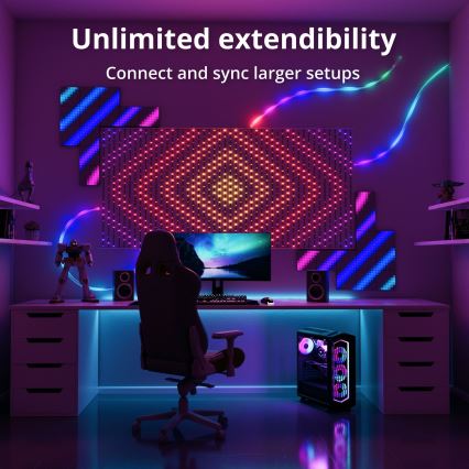 Twinkly - LED RGB Dimbaar Kerst gordijn MATRIX 480xLED 1x1 m Wi-Fi