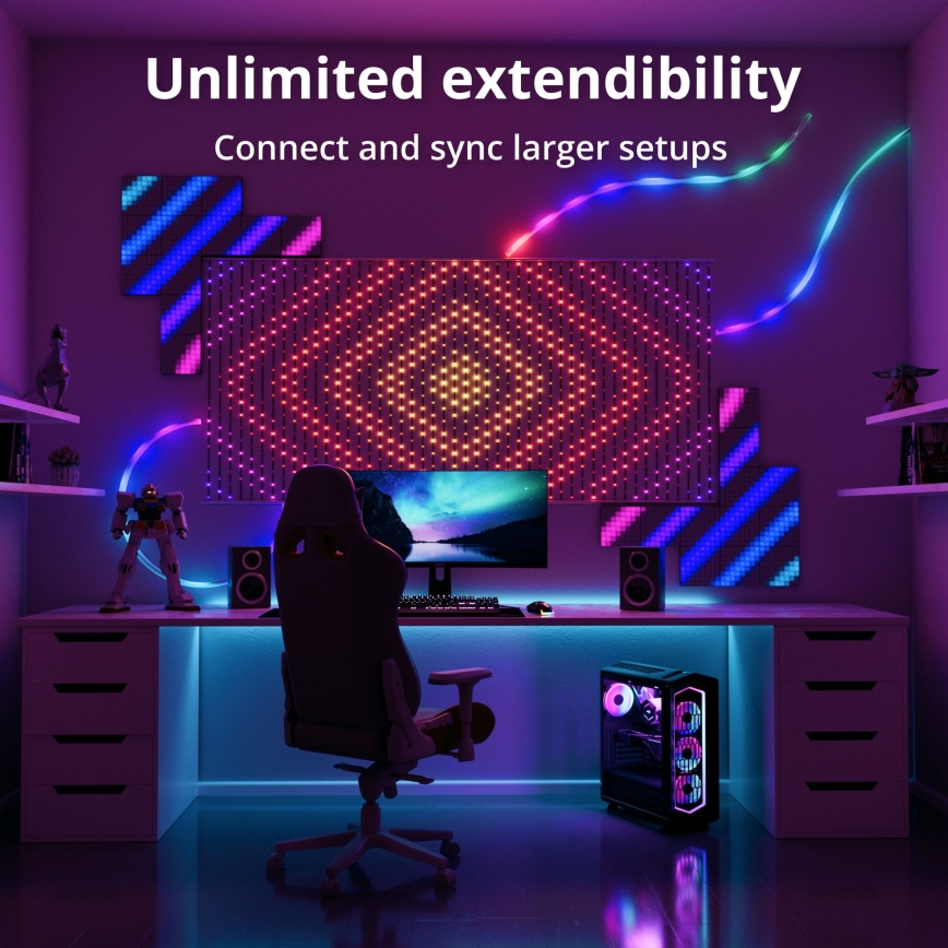Twinkly - LED RGB Dimbaar Kerst gordijn MATRIX 480xLED 1x1 m Wi-Fi
