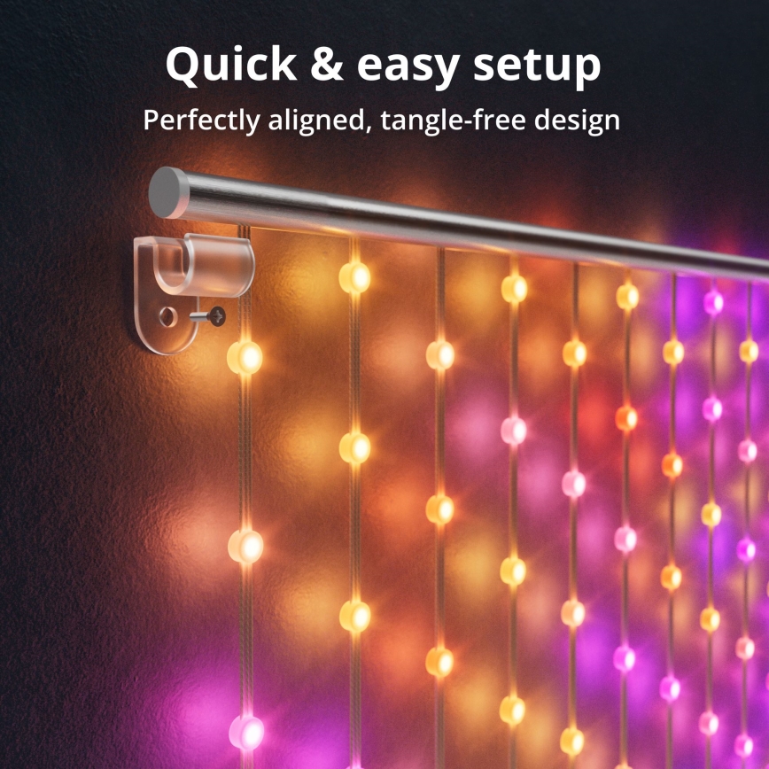 Twinkly - LED RGB Dimbaar Kerst gordijn MATRIX 480xLED 1x1 m Wi-Fi