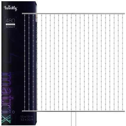 Twinkly - LED RGB Dimbaar Kerst gordijn MATRIX 480xLED 1x1 m Wi-Fi