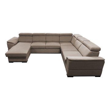 U-vormige opvouwbare bank met universele hoek met een opslagruimte GRANADA beige