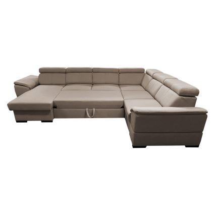 U-vormige opvouwbare bank met universele hoek met een opslagruimte GRANADA beige