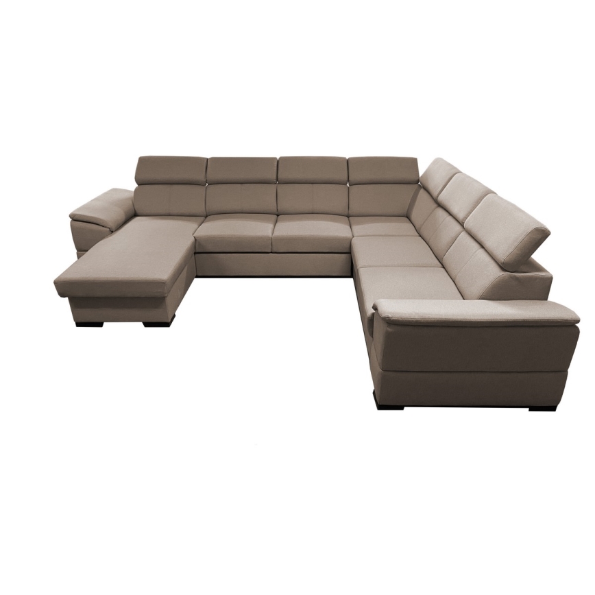 U-vormige opvouwbare bank met universele hoek met een opslagruimte GRANADA beige