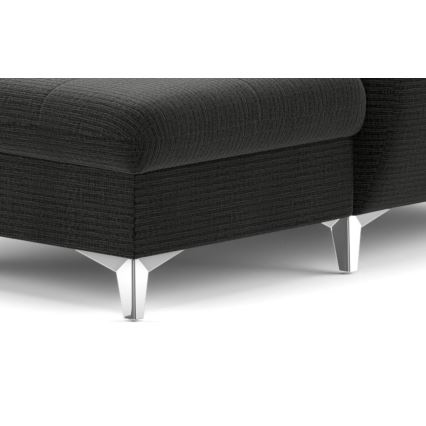 U-vormige hoekbank met opbergruimte CATANIA links, grafietkleurig