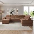 U-vormige uitklapbare bank met omkeerbare hoek en bergruimte GRANADA, bruin
