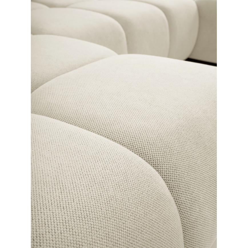 U-vormige uitklapbare gestoffeerde hoekbank met opbergruimte ALMADA, beige