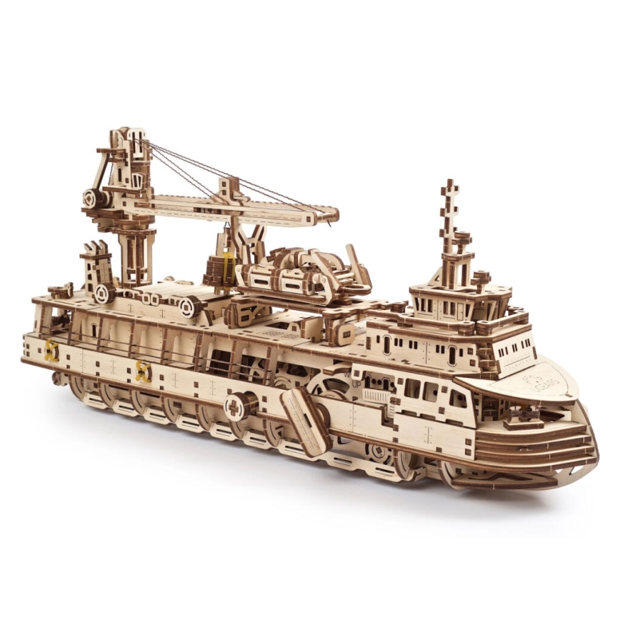 Ugears - 3D houten mechanische puzzel Onderzoeksschip