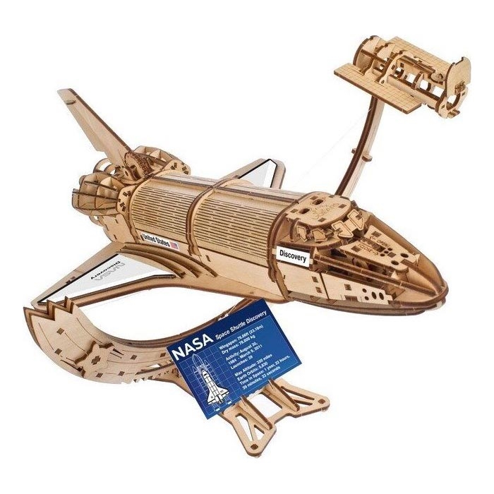 Ugears - 3D houten mechanische puzzel Spaceshuttle van NASA