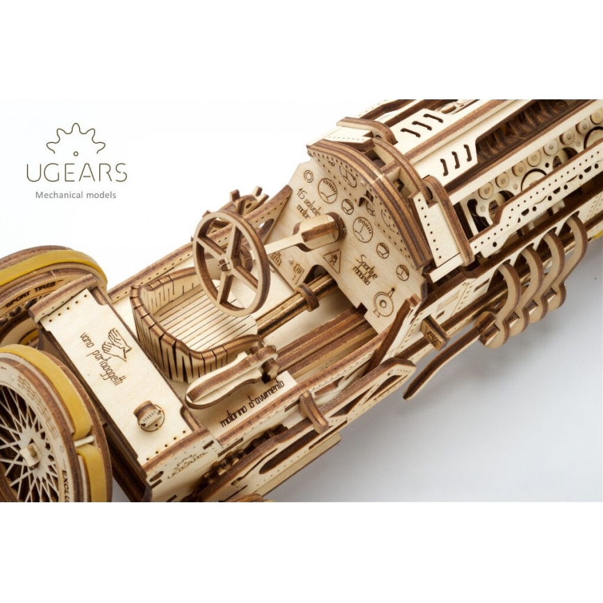 Ugears - 3D houten mechanische puzzel U9 Auto Grand Prix