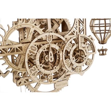 Ugears - 3D houten mechanische puzzel Wand klok Aero