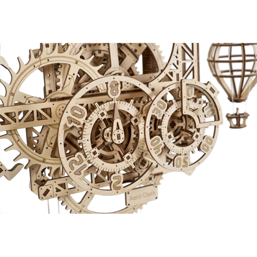 Ugears - 3D houten mechanische puzzel Wand klok Aero