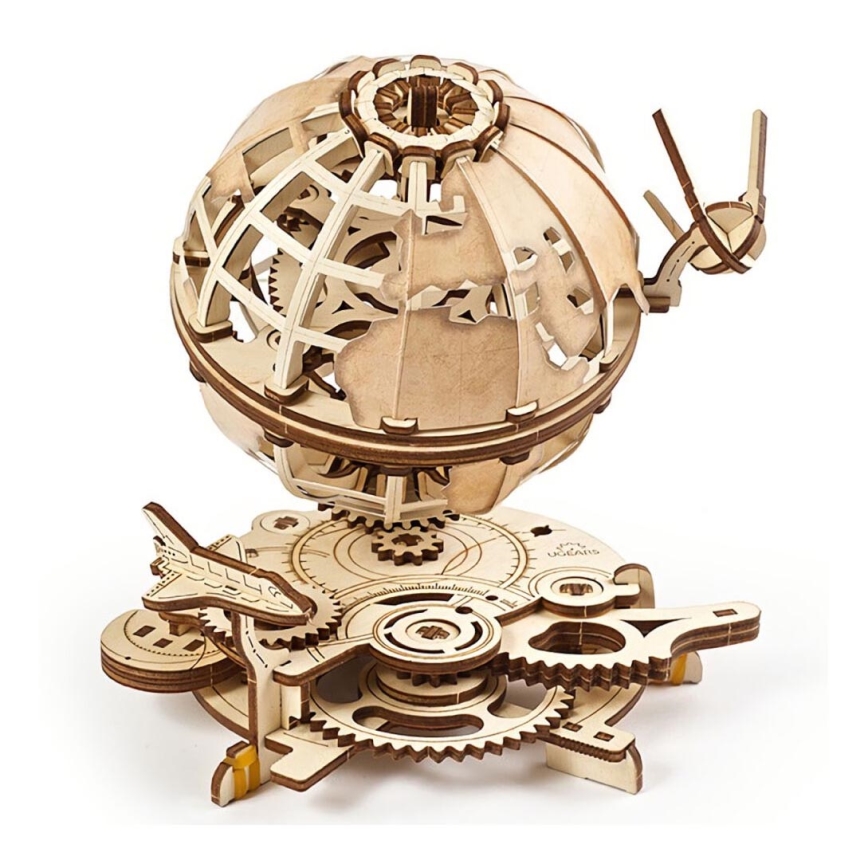 Ugears - 3D houten mechanische puzzel Wereldbol