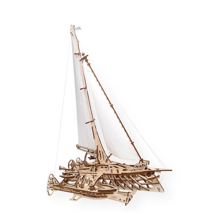 Ugears - 3D houten mechanische puzzel Zeilboot Merihobus trimaran